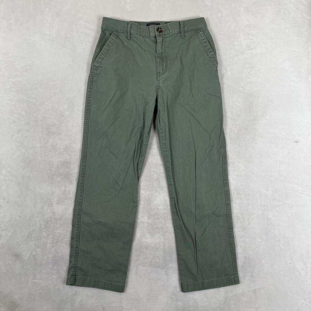 G.H. Bass & Co Pants Womens 4 Green Twill Chino Straight Leg Stretch Casual